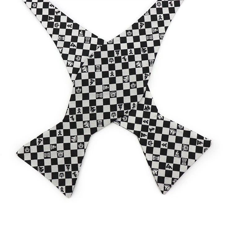 Black And White Checkered Bow Tie